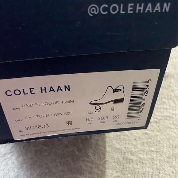 COLE HAAN • Haidyn Bootie 45mm • Stormy Grey Suede - Picture 12 of 12